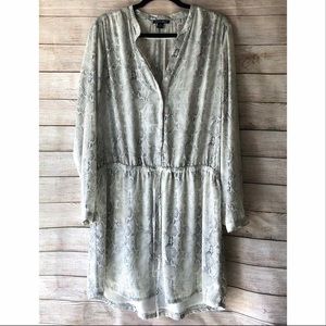 Hilary Radley Snake Skin Print Long Sleeve Dress